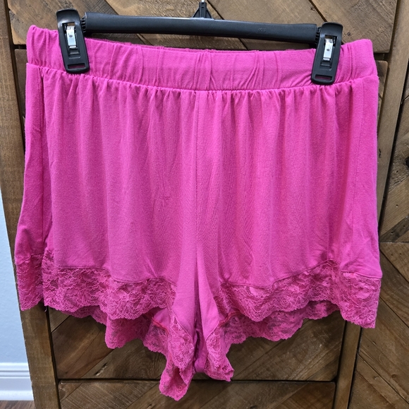 Torrid Hot Pink Super Soft Lace Trim Sleep Shorts High Waisted Pj Short 0X - Picture 2 of 6